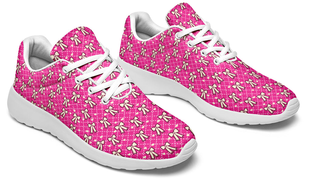 Cream Bows on Hot Pink