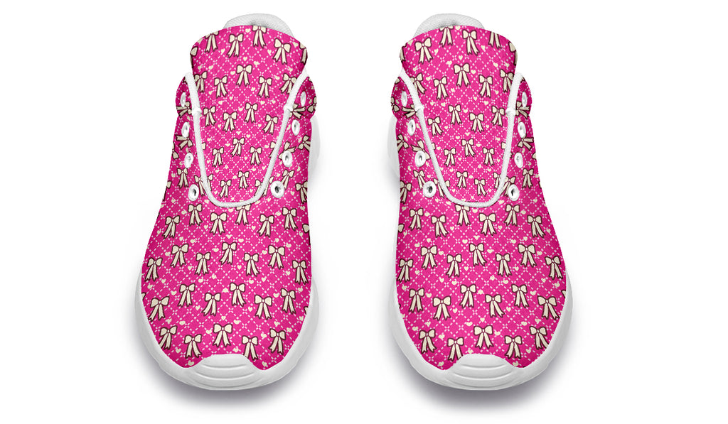 Cream Bows on Hot Pink