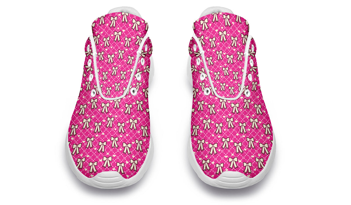 Cream Bows on Hot Pink