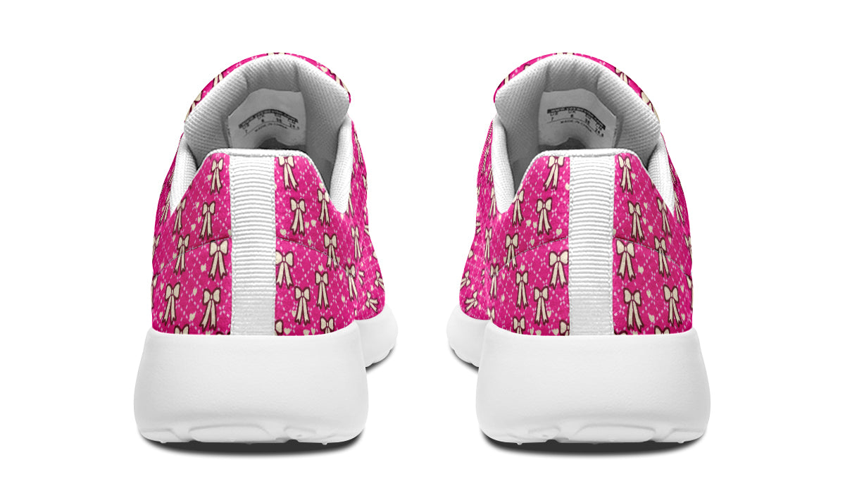 Cream Bows on Hot Pink