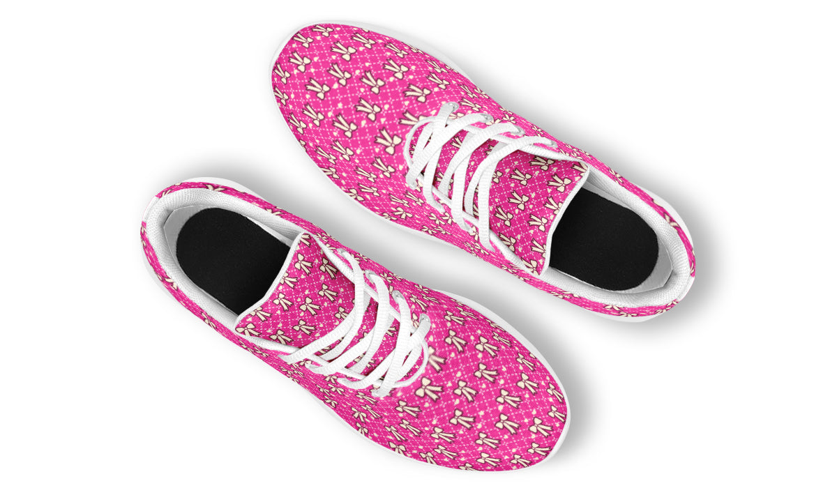 Cream Bows on Hot Pink