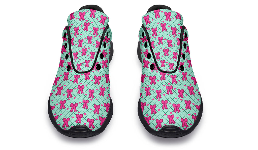 Hot Pink Bows on Mint