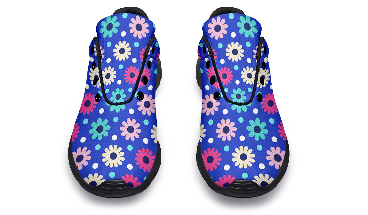 Royal Blue Retro Daisies