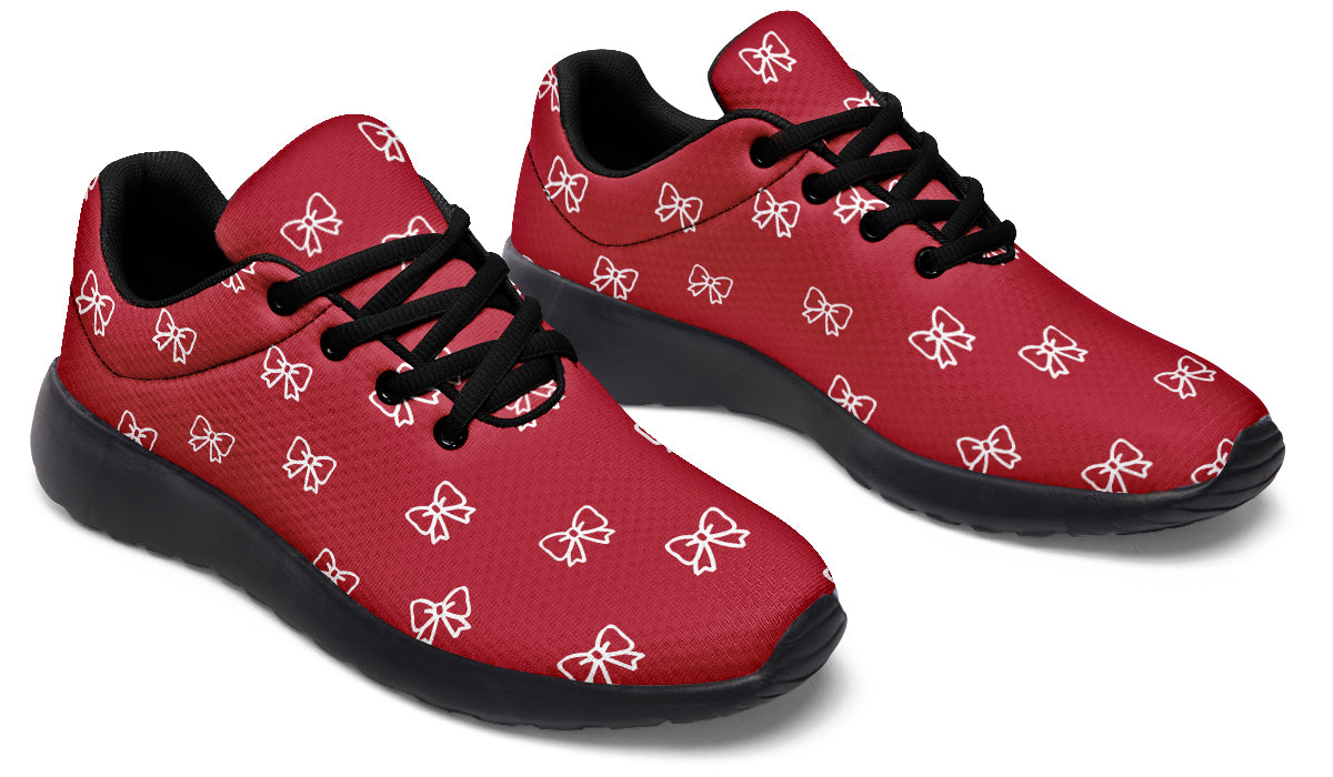White Bows on Red