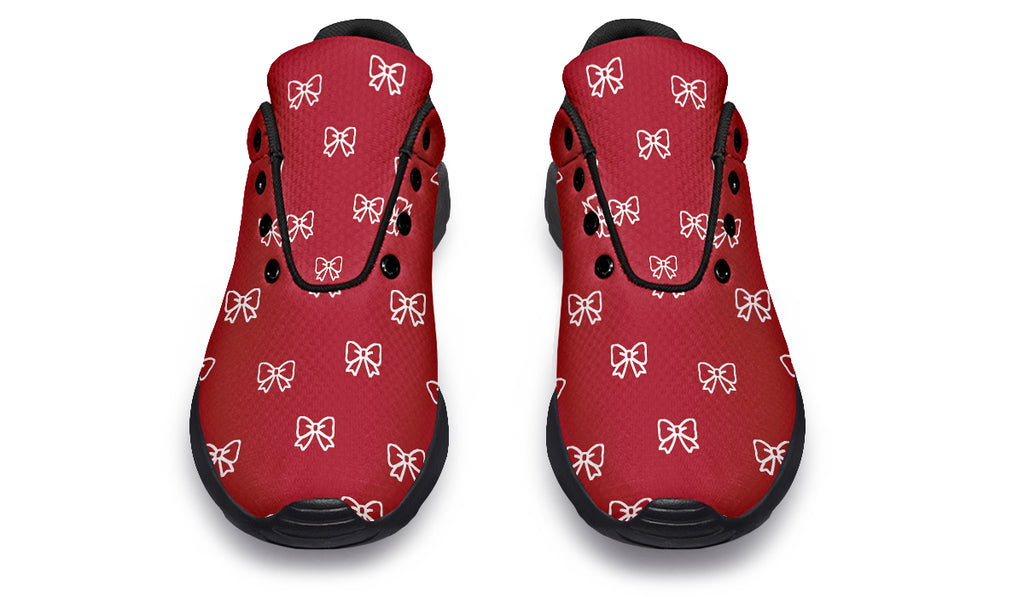 White Bows on Red