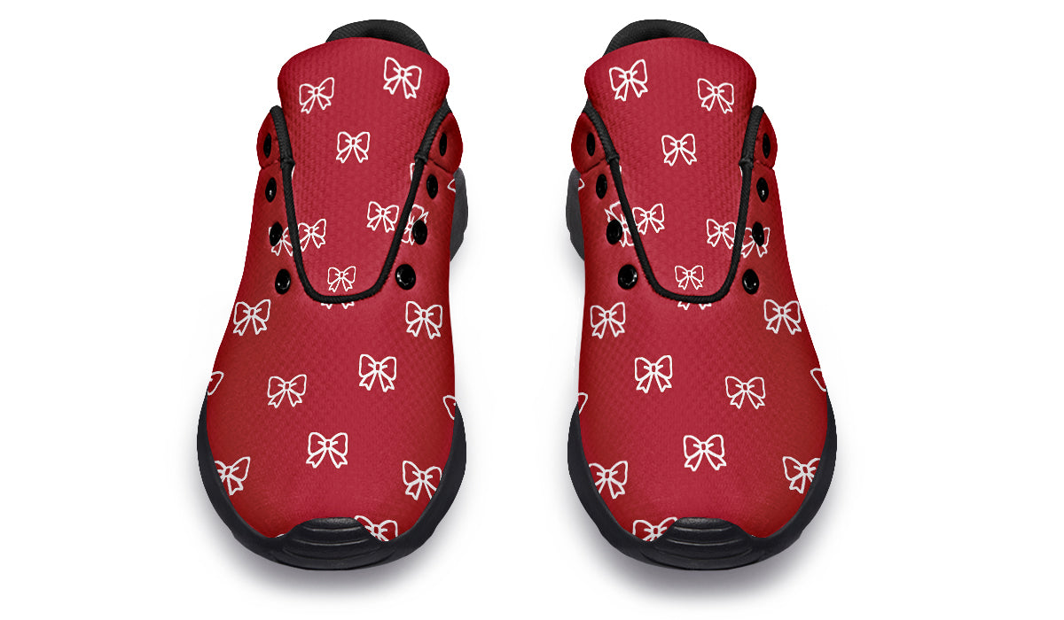White Bows on Red