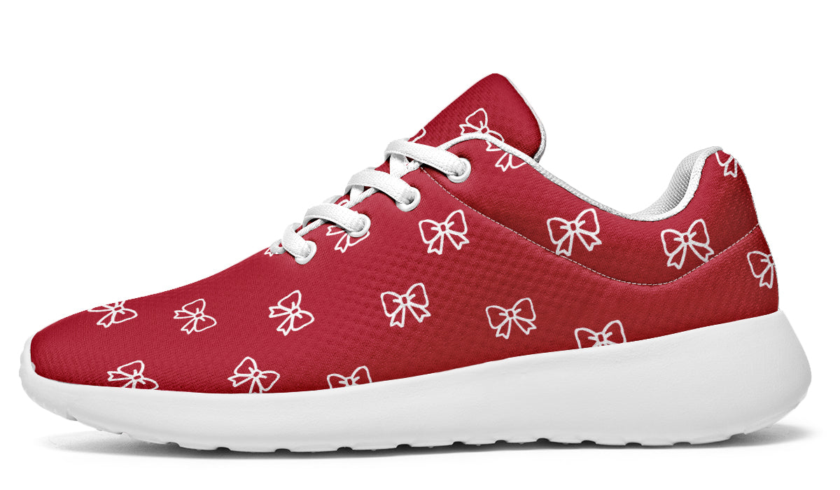 White Bows on Red
