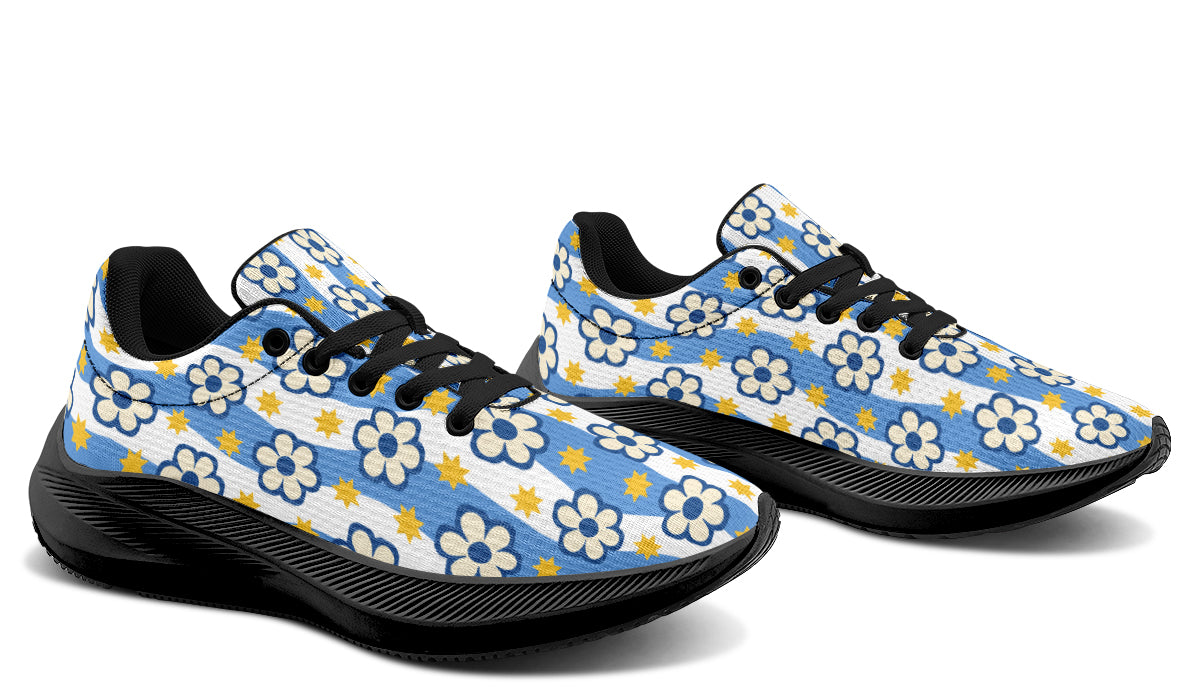 Blue Daisy Stripe