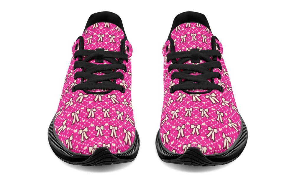 Cream Bows on Hot Pink