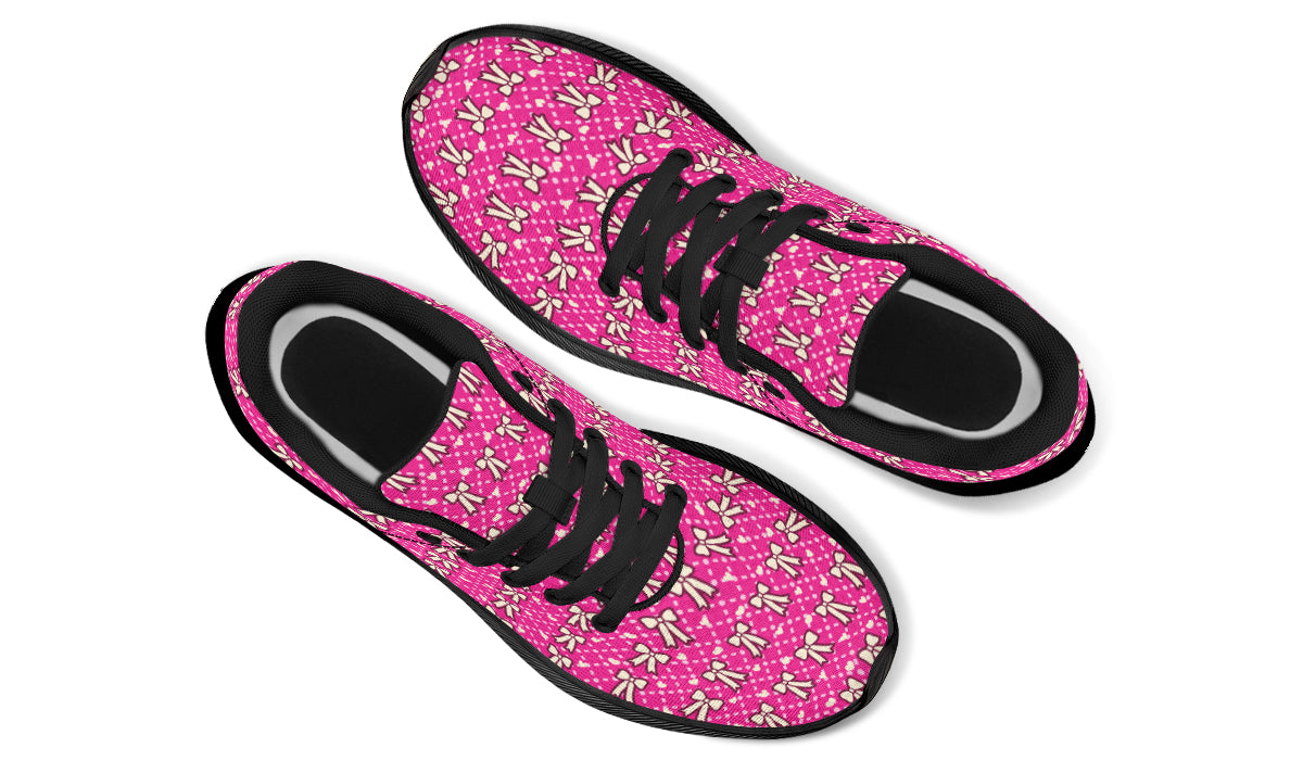 Cream Bows on Hot Pink