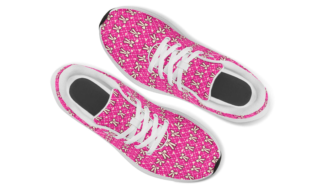 Cream Bows on Hot Pink
