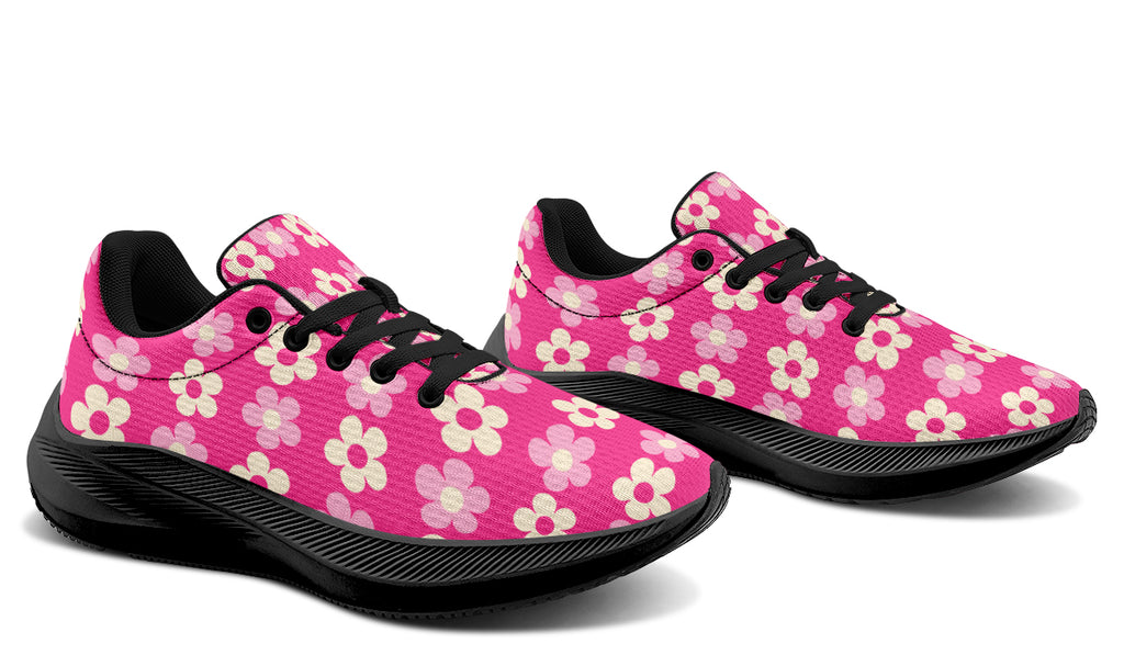 Cream Flowers on Hot Pink