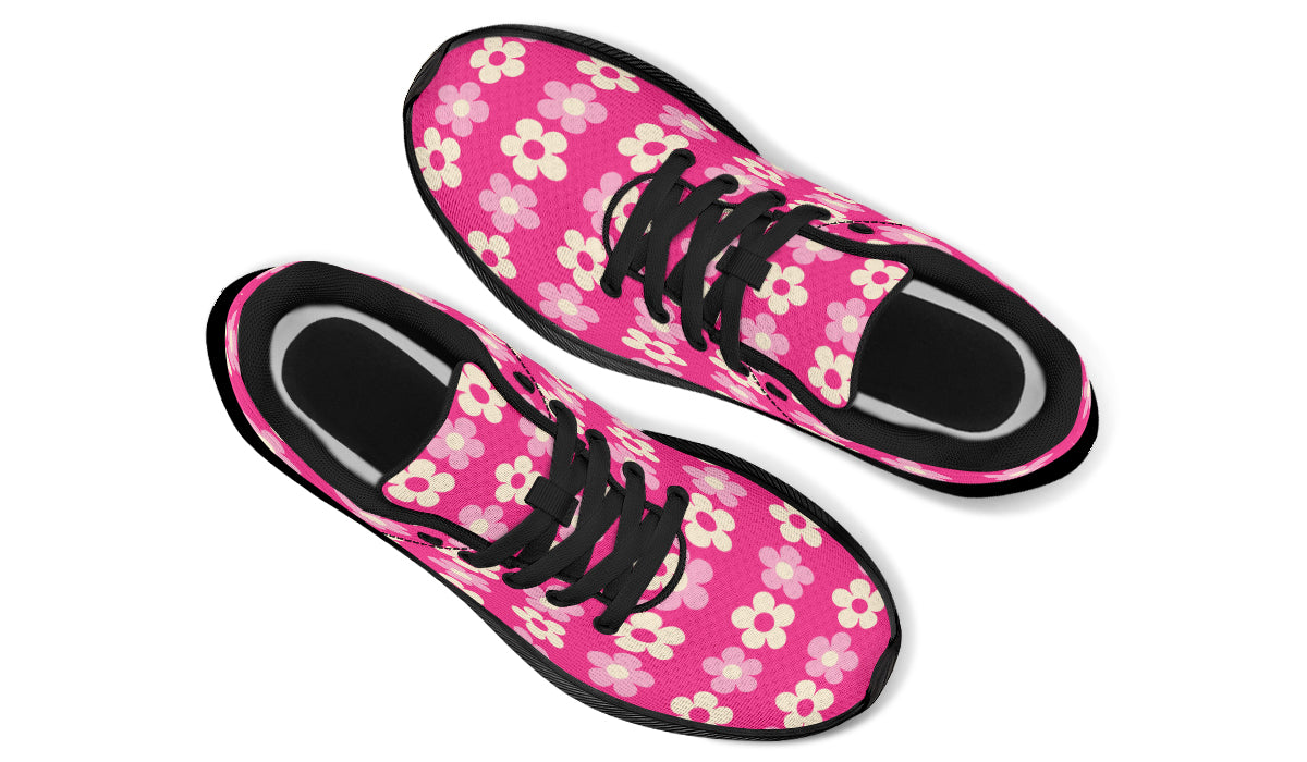 Cream Flowers on Hot Pink