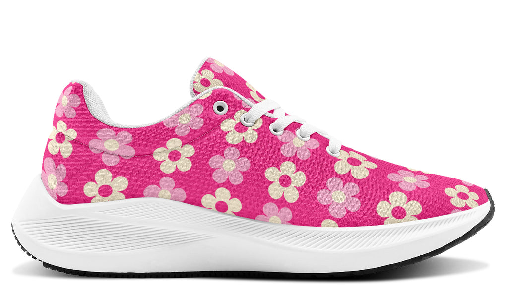 Cream Flowers on Hot Pink
