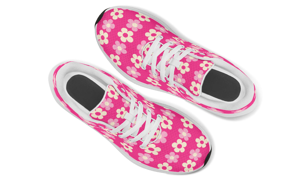 Cream Flowers on Hot Pink