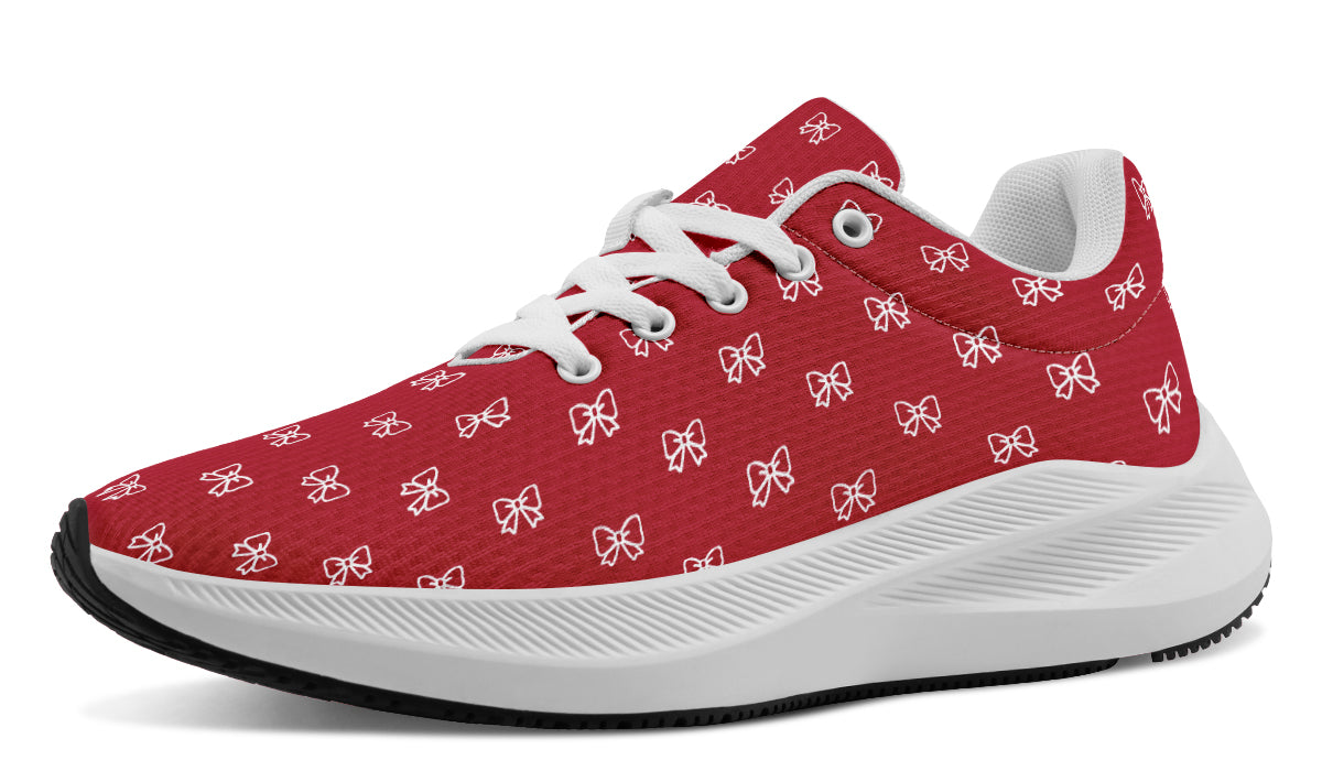 White Bows on Red