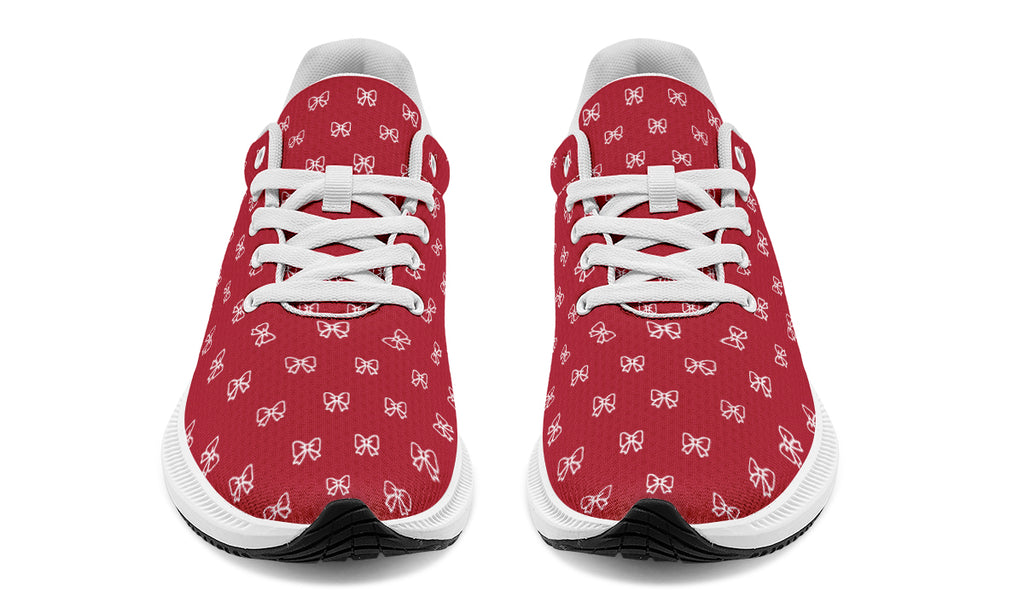 White Bows on Red