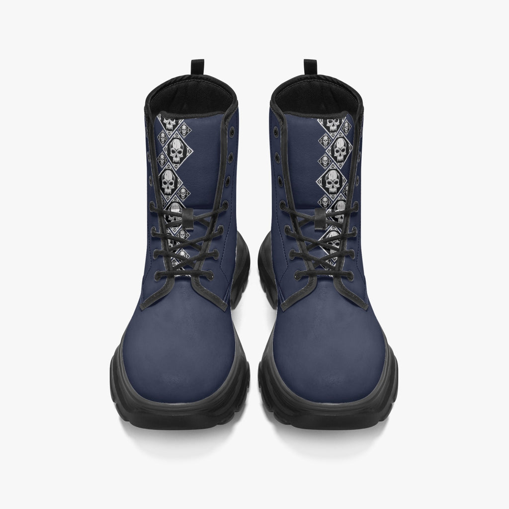 1045. Casual Leather Chunky Boots