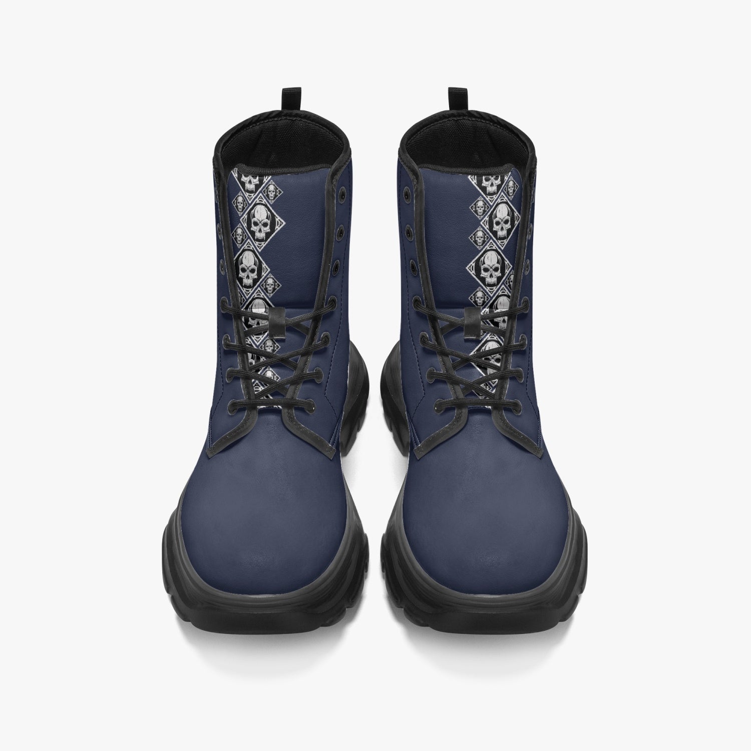 1045. Casual Leather Chunky Boots