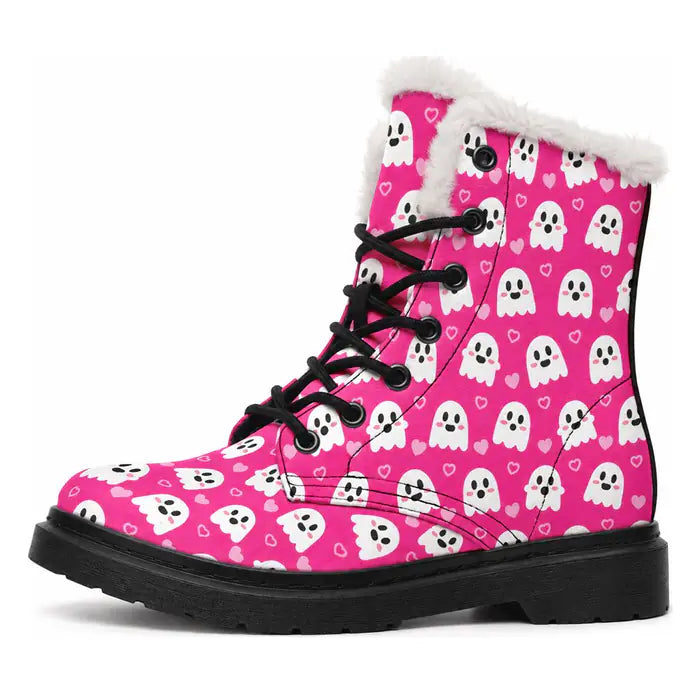 Pink Ghosts Comfy Boot turning through every angle