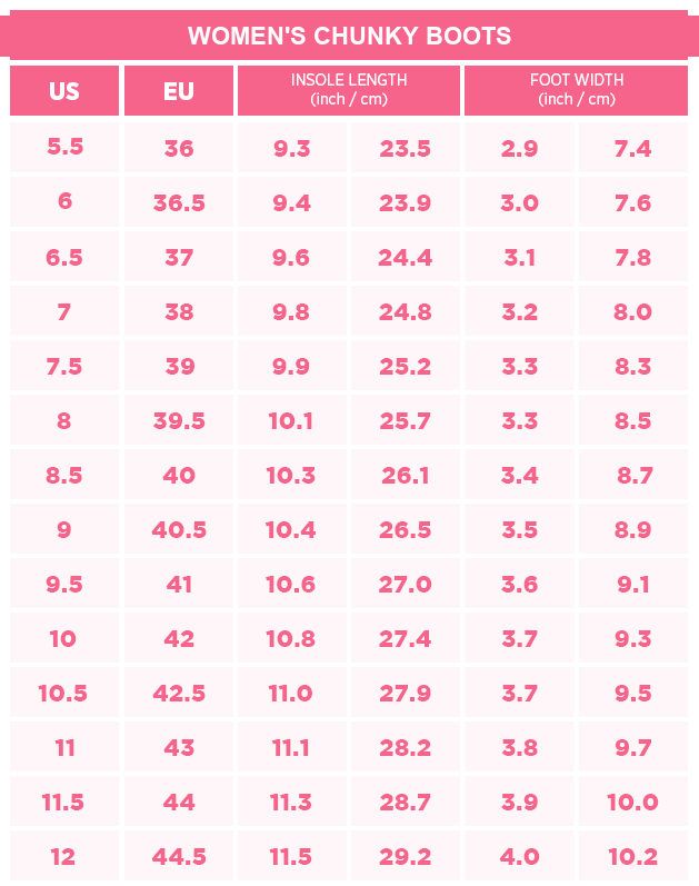 Women size chart