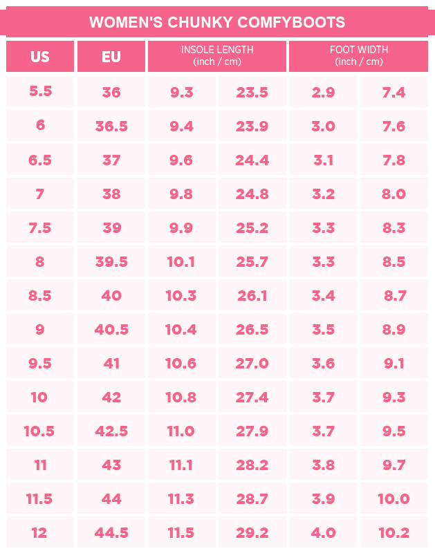 Women size chart