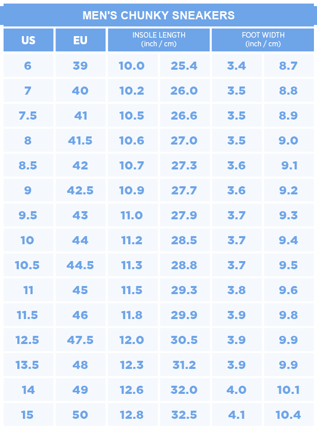 Men size chart