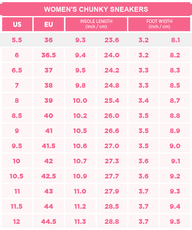 Women size chart