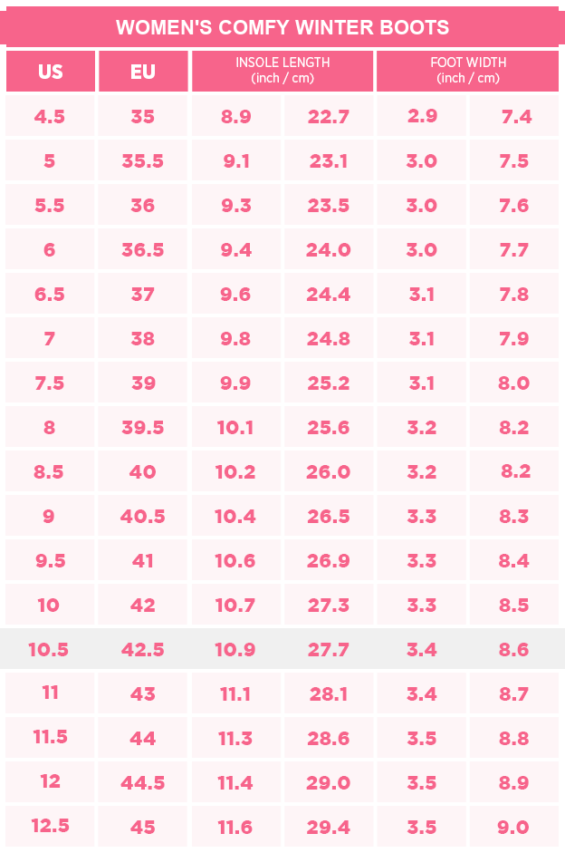 Women size chart