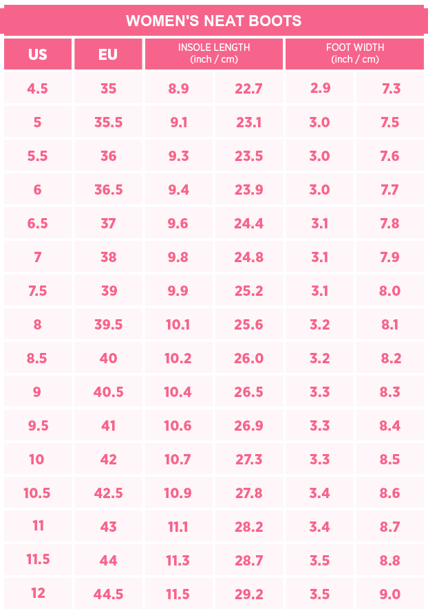 Women size chart
