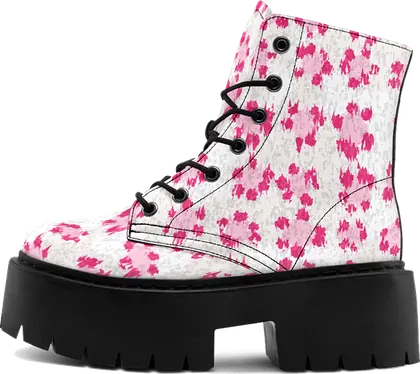 Pink Leopard Fur · Chunky Boots